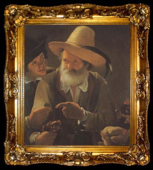 framed  IL Pensionante del saraceni The Poultry Keeper, ta009-2